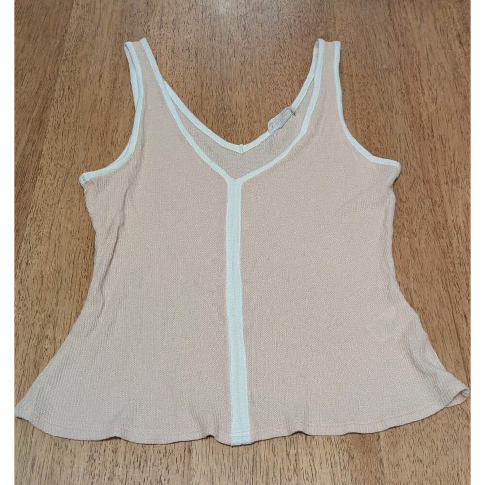 Sage The Label Womens Tank Peach Sheer Soft Classic Costal Size S
